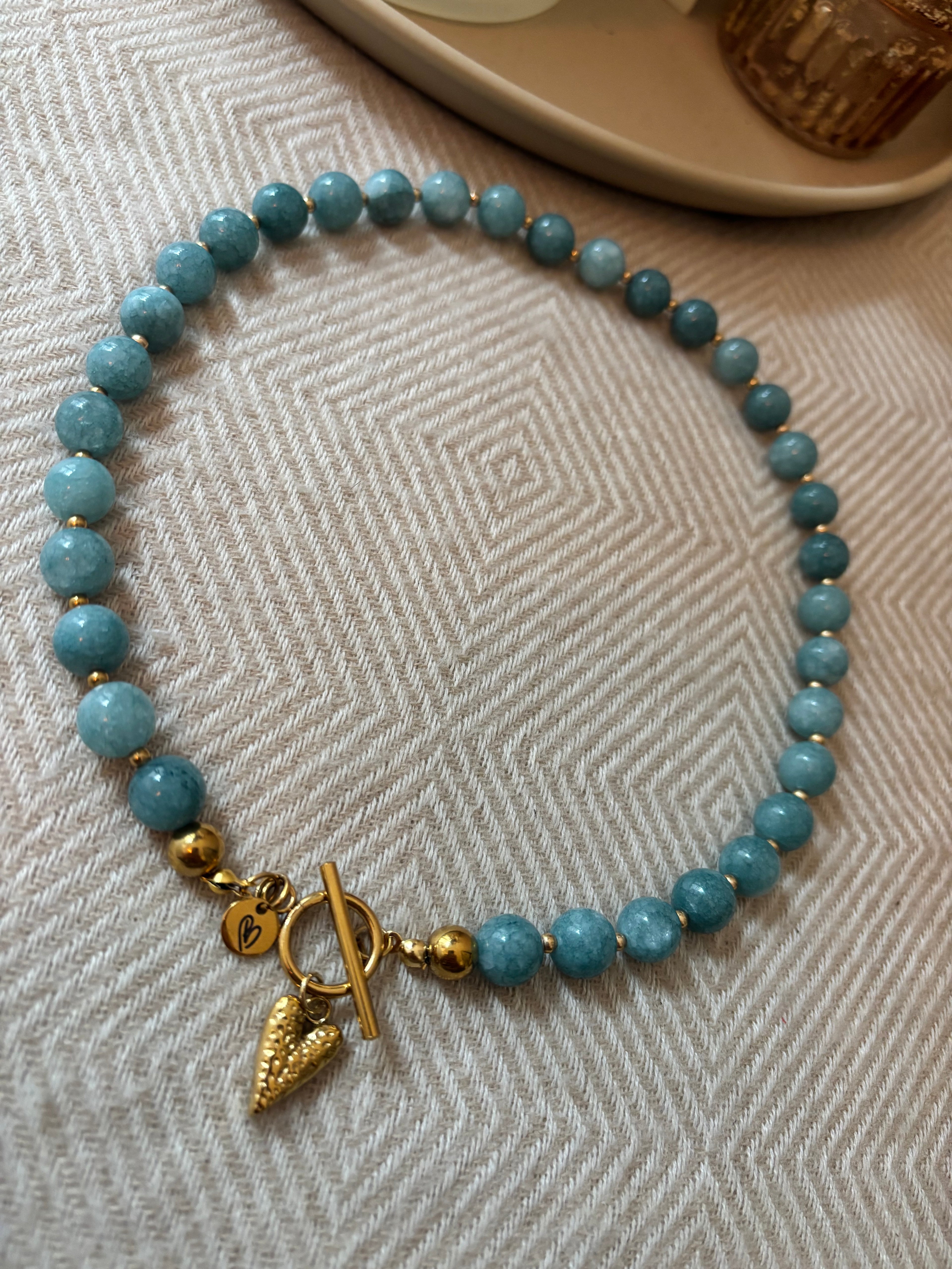 Ketting blauw met bedel