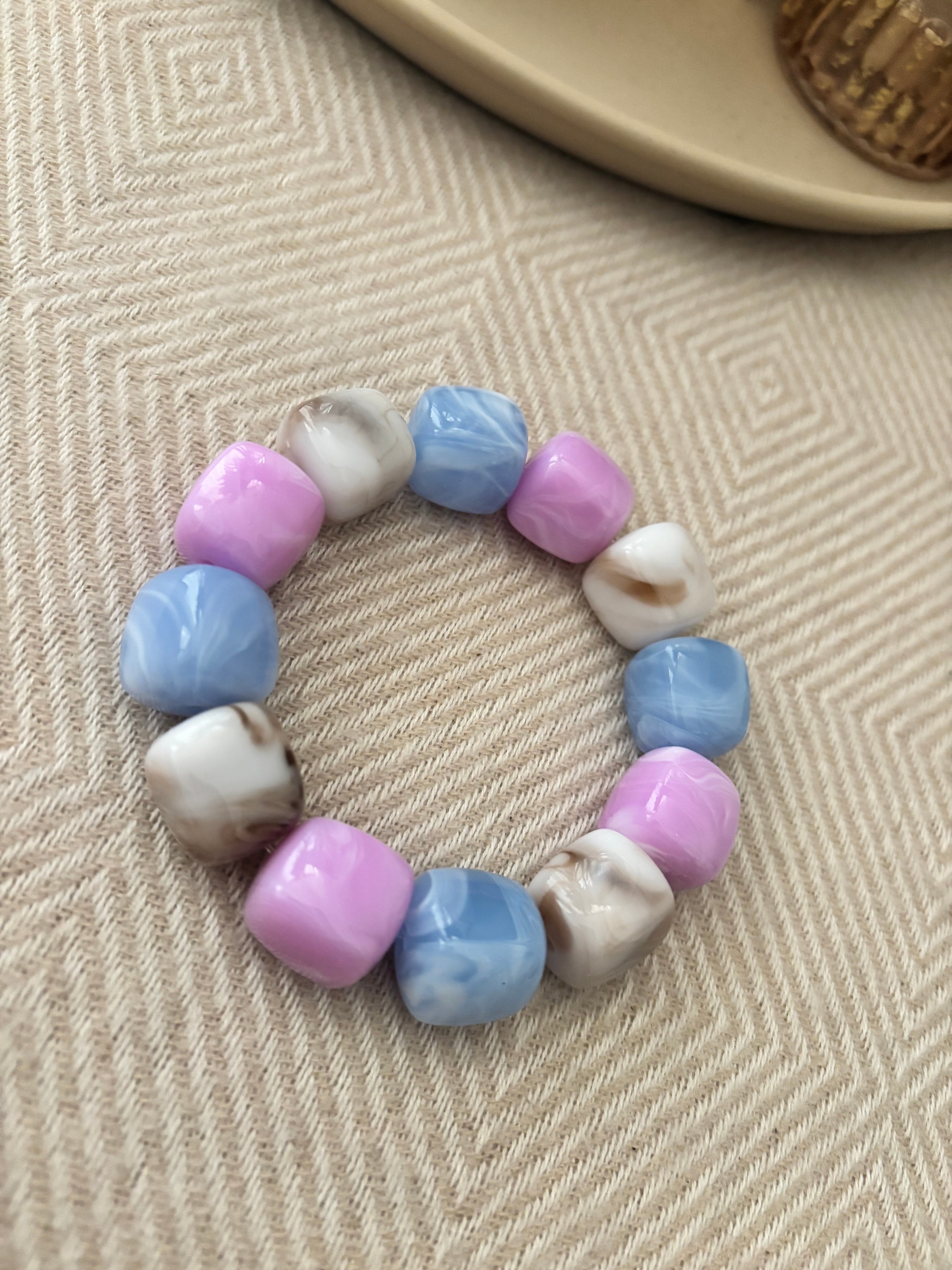 Armband blauw/lila