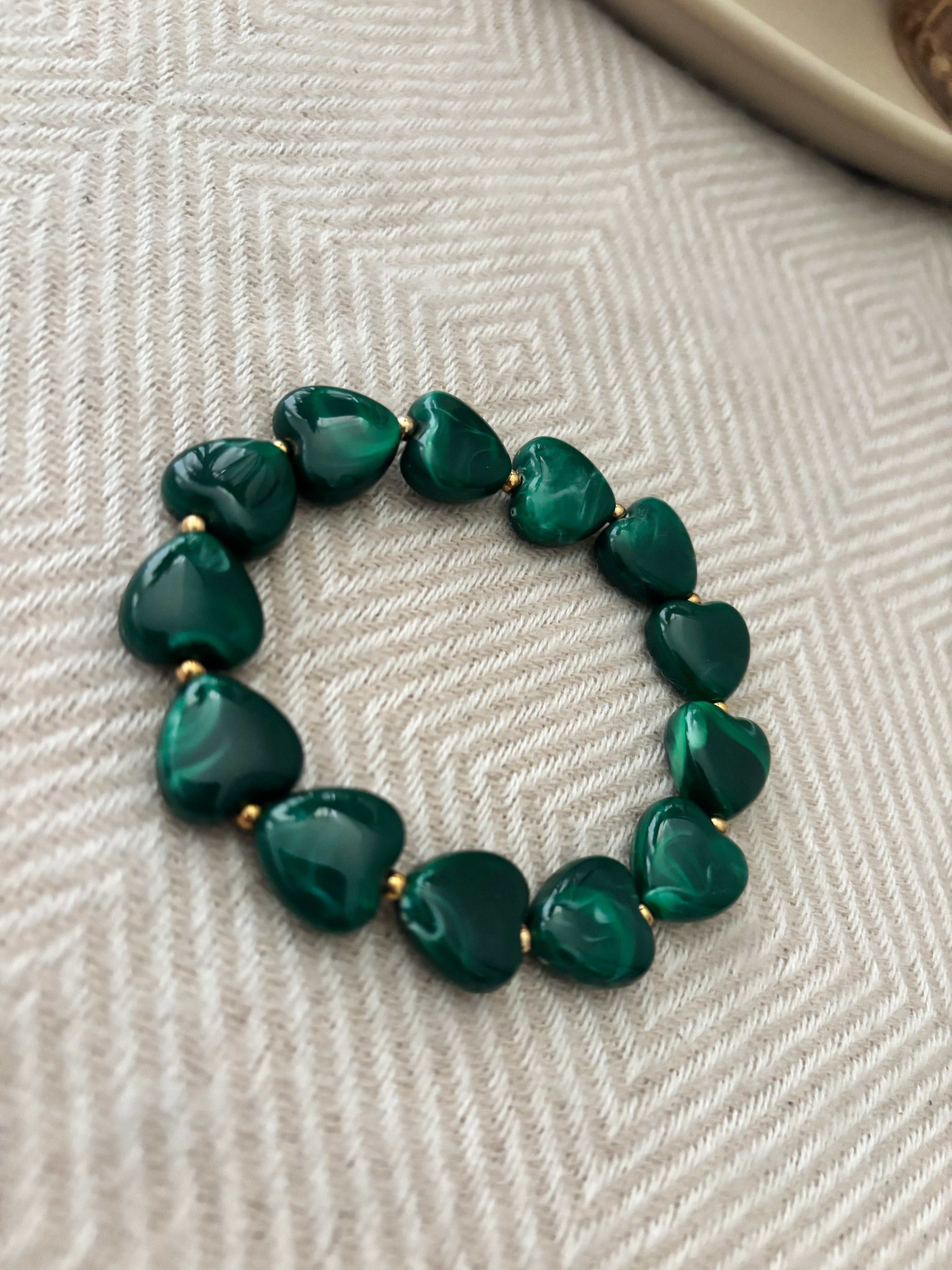 Armband hartjes groen