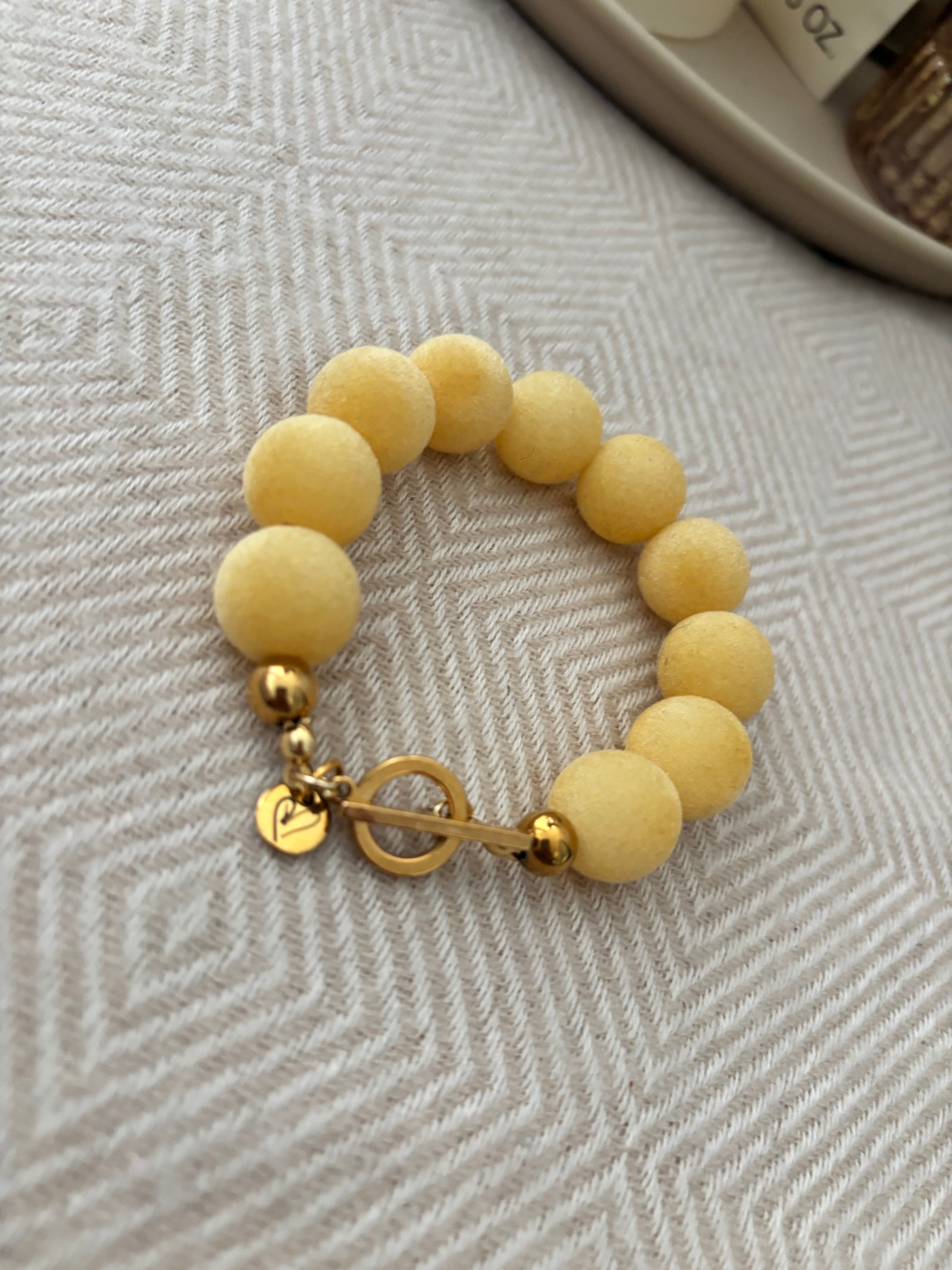 Armband geel velvet