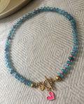 Ketting blauw/roze