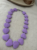 Ketting hartjes lila
