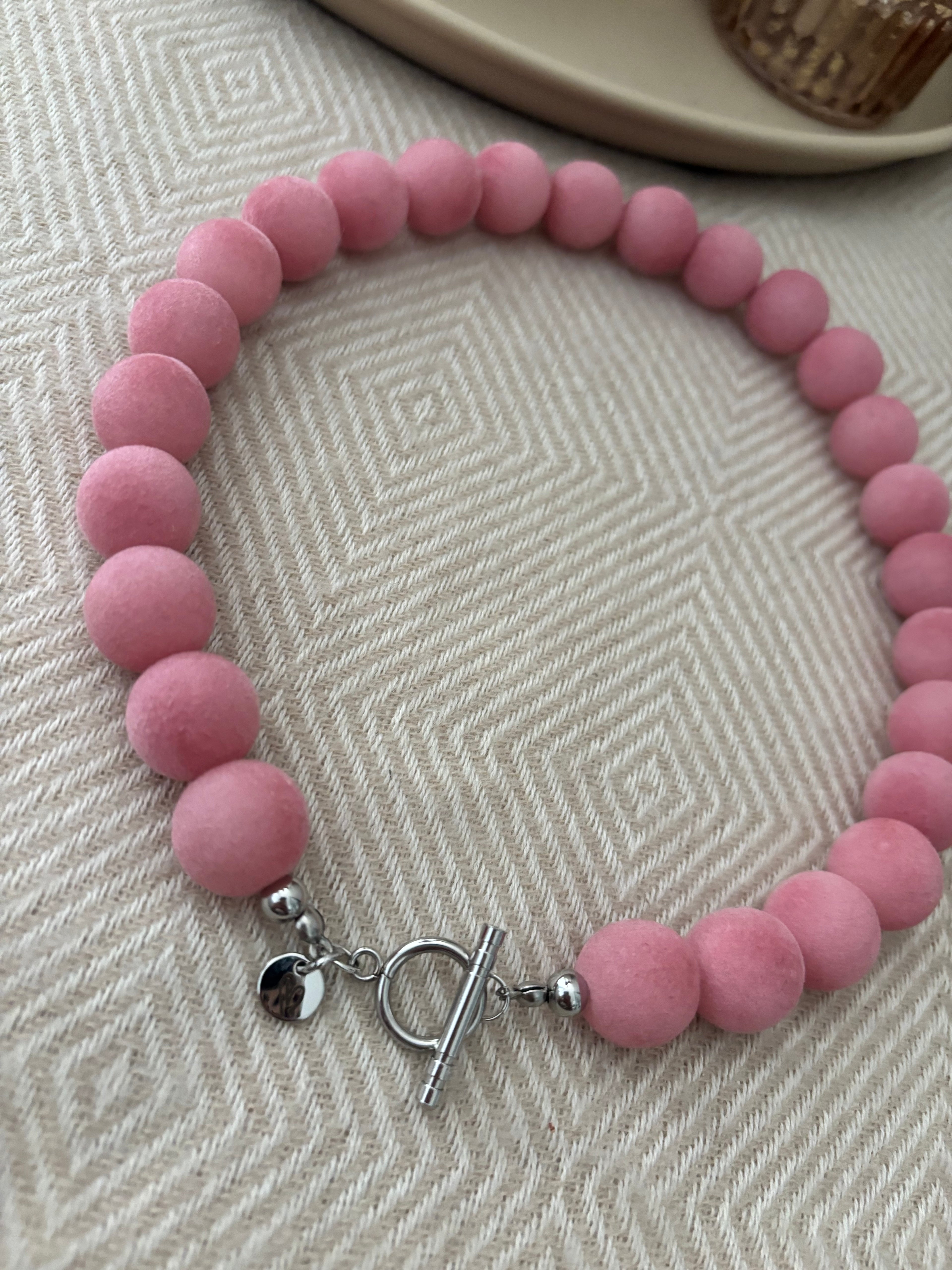 Ketting roze velvet