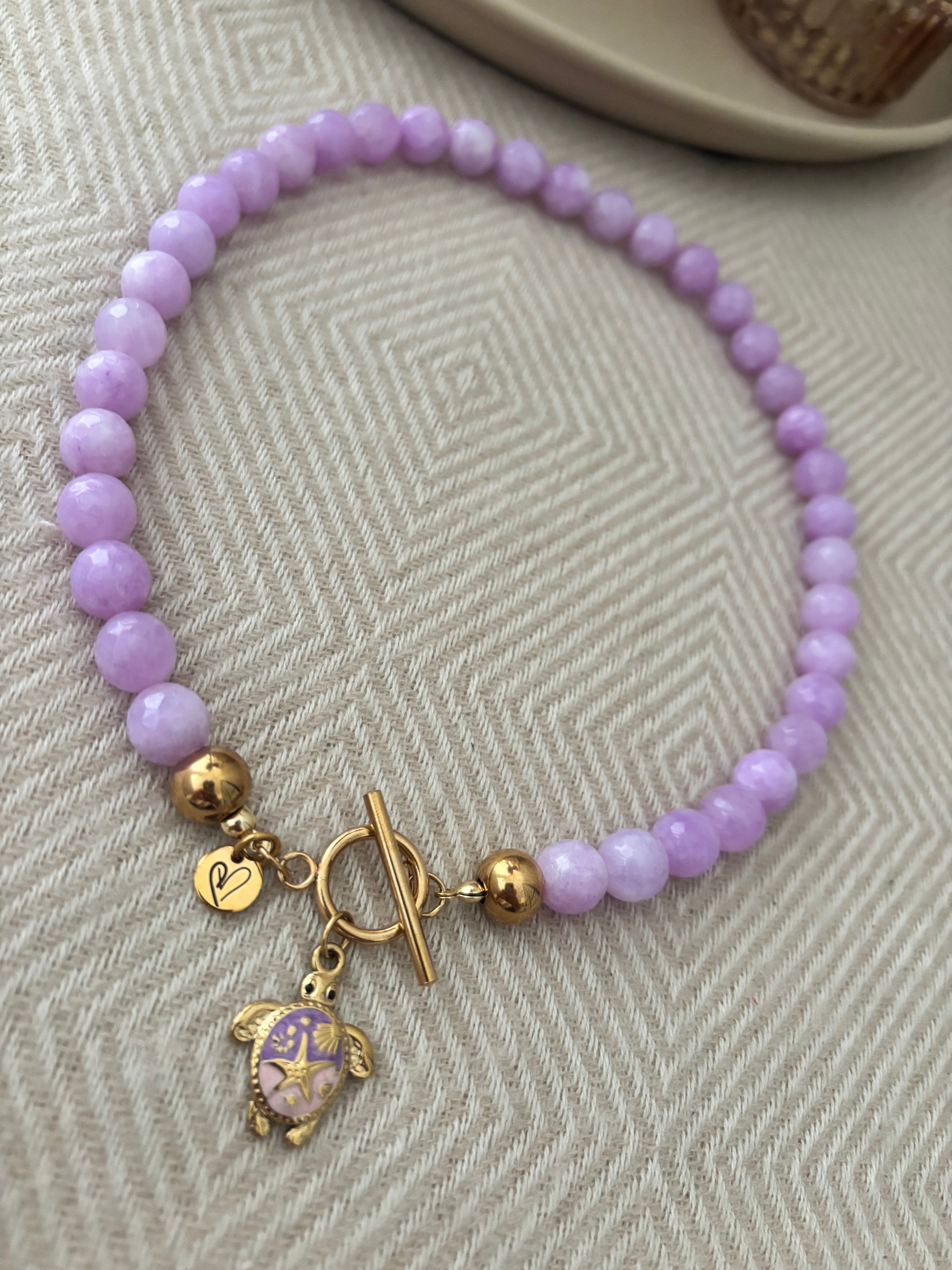 Ketting lila met bedel