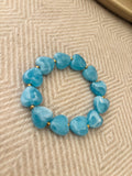 Armband blauw hartjes