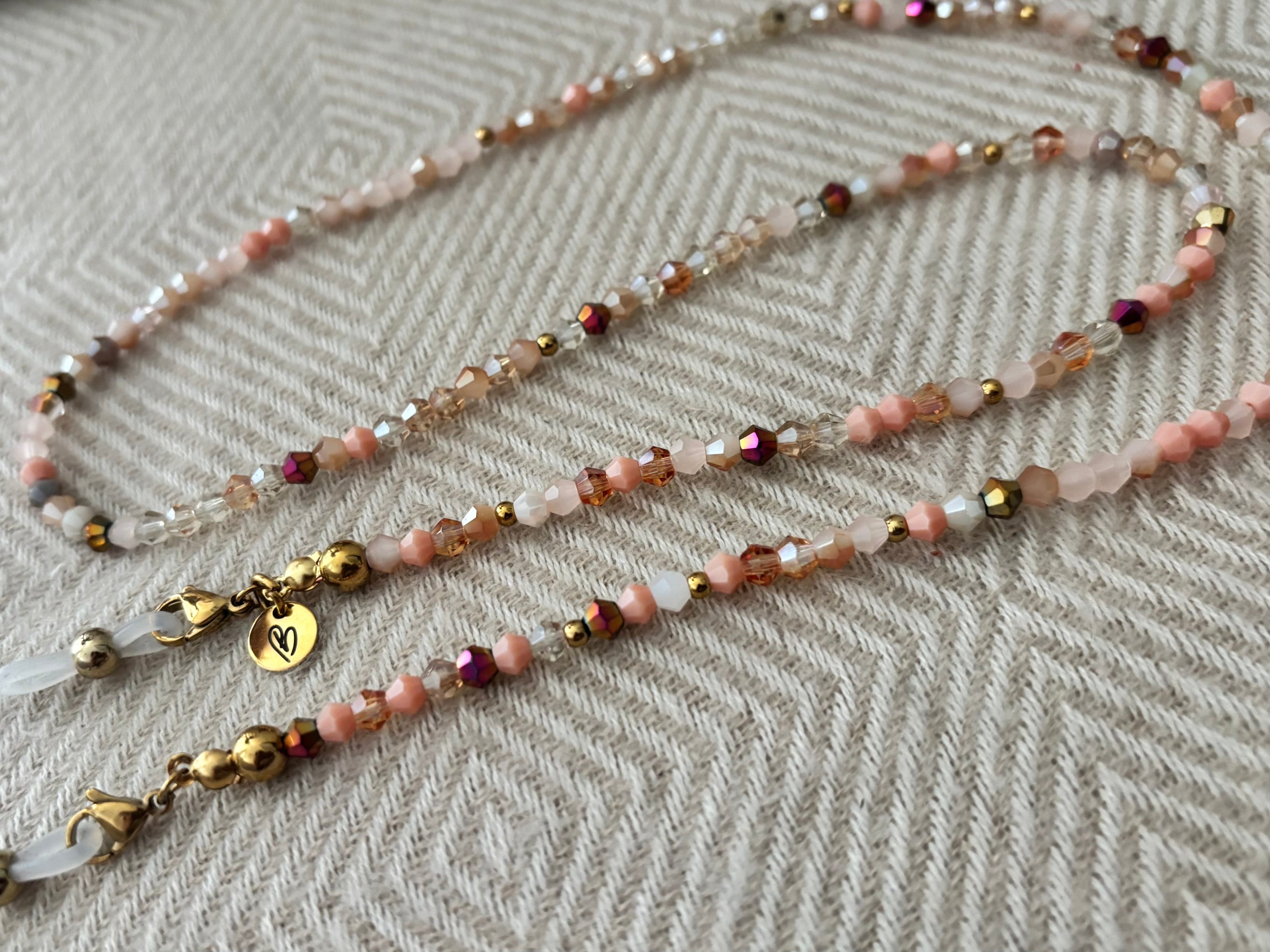 Brilkoordje roze/beige