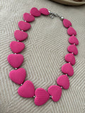 Ketting hartjes roze