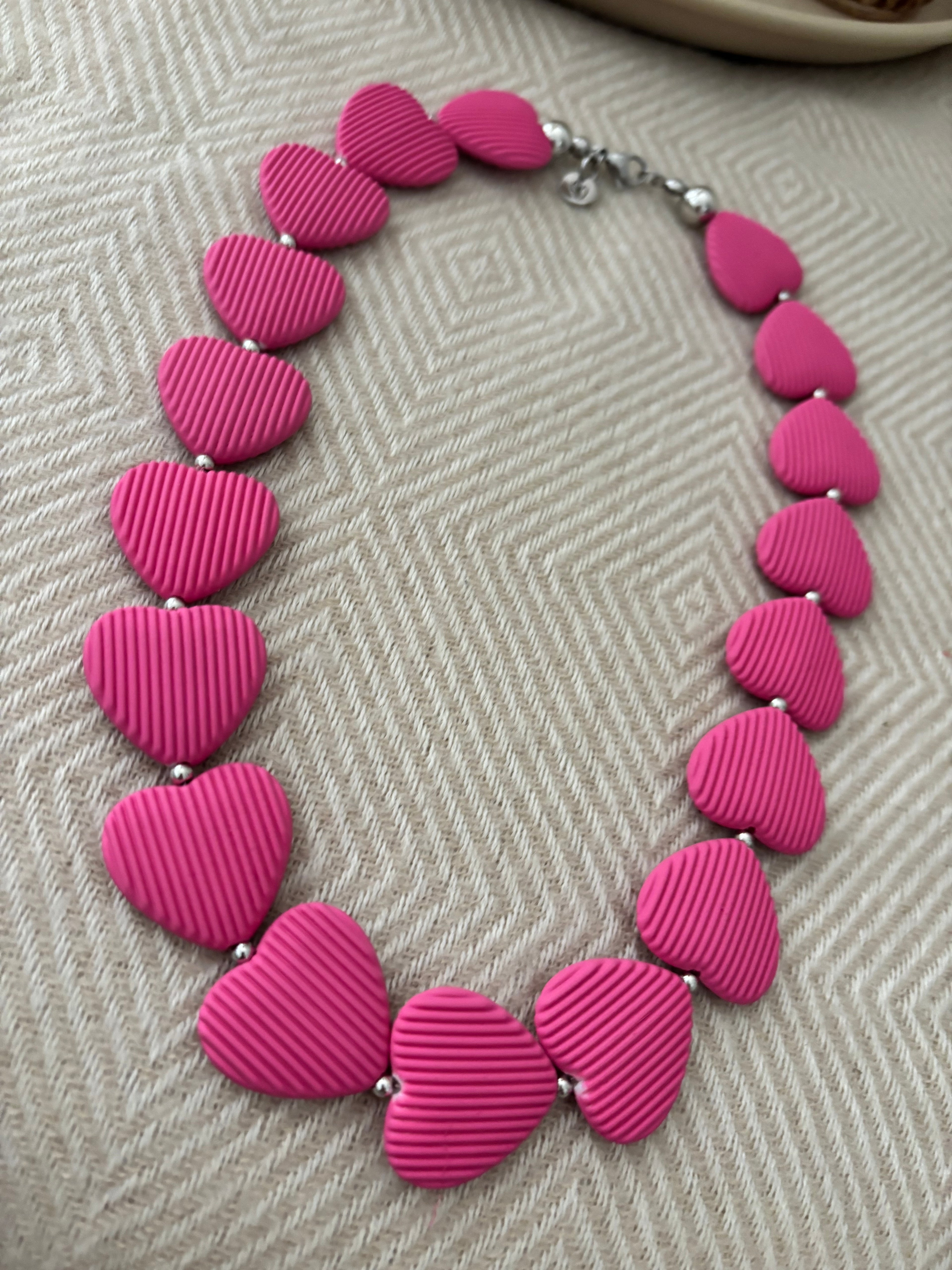 Ketting hartjes roze