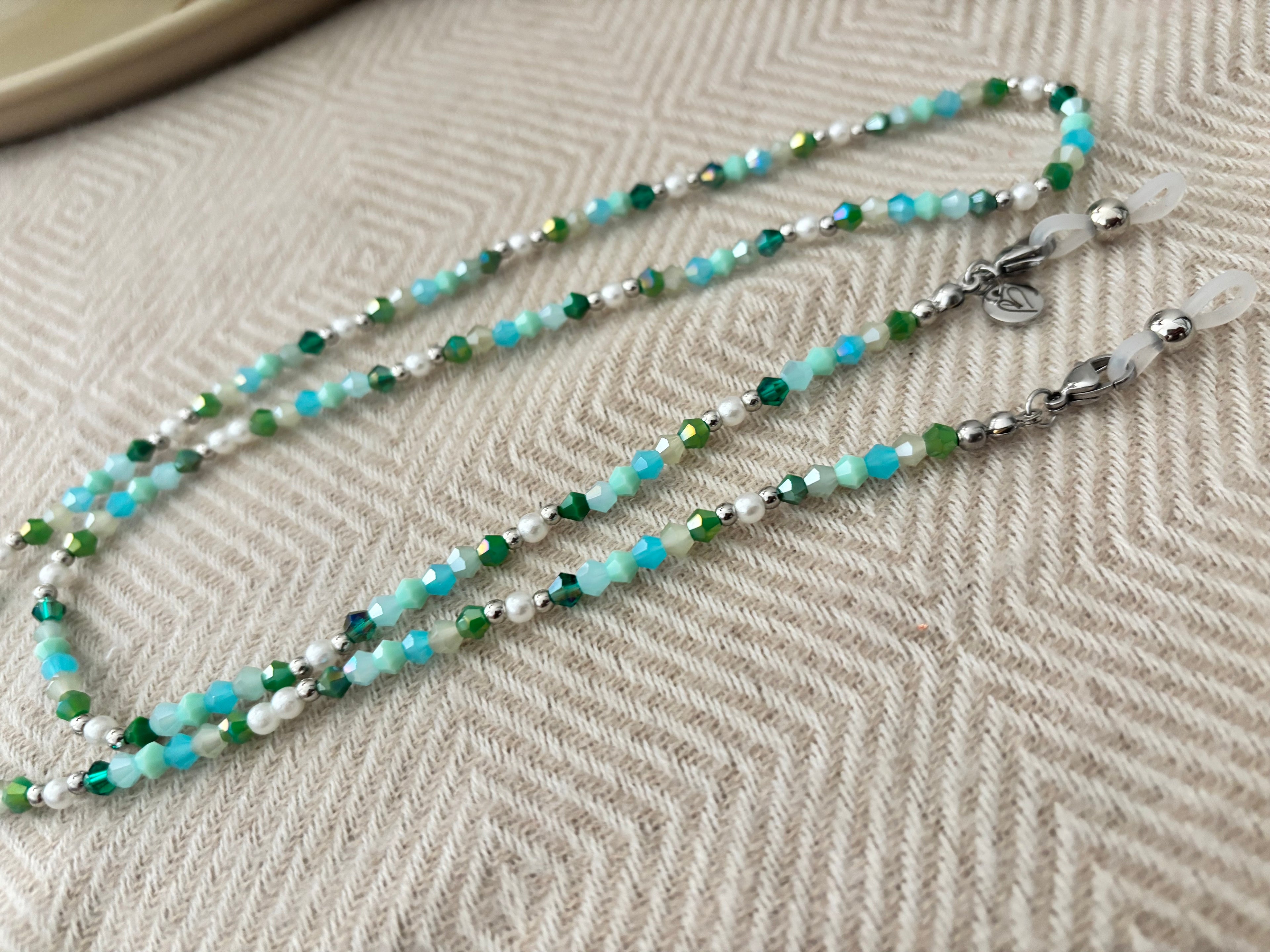 Brilkoordje blauw/groen